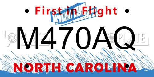 M470AQ North Carolina License Plate