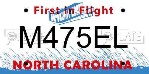 M475EL North Carolina License Plate