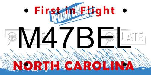 M47BEL North Carolina License Plate