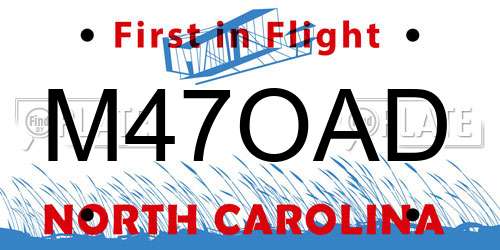 M47OAD North Carolina License Plate