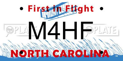 M4HF North Carolina License Plate