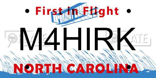 M4HIRK North Carolina License Plate