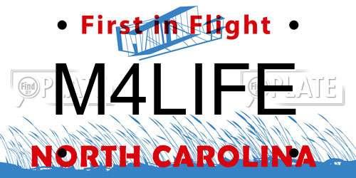 M4LIFE North Carolina License Plate