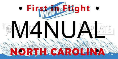 M4NUAL North Carolina License Plate