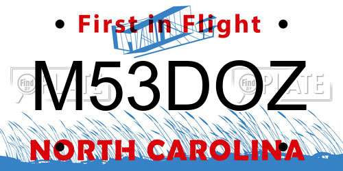 M53DOZ North Carolina License Plate