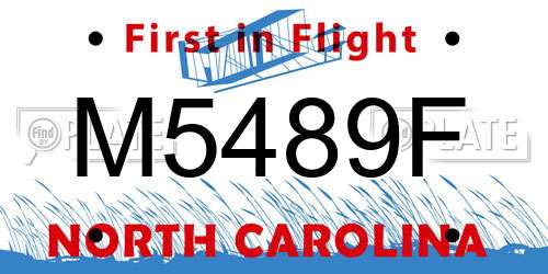 M5489F North Carolina License Plate