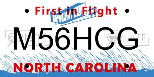 M56HCG North Carolina License Plate