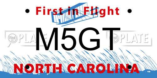 M5GT North Carolina License Plate