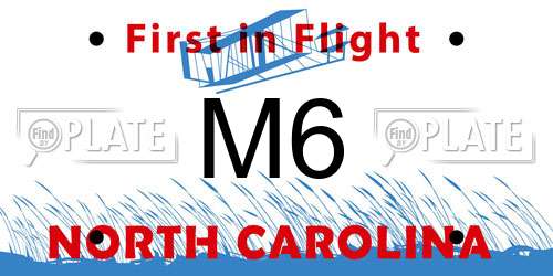 M6 North Carolina License Plate