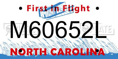 M60652L North Carolina License Plate