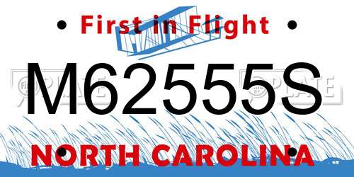 M62555S North Carolina License Plate