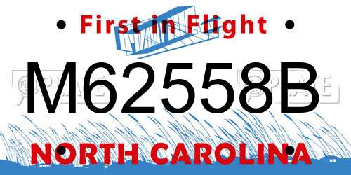 M62558B North Carolina License Plate
