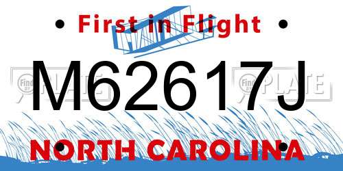 M62617J North Carolina License Plate