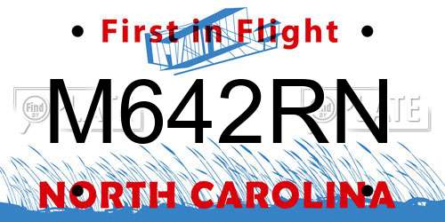 M642RN North Carolina License Plate