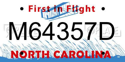 M64357D North Carolina License Plate