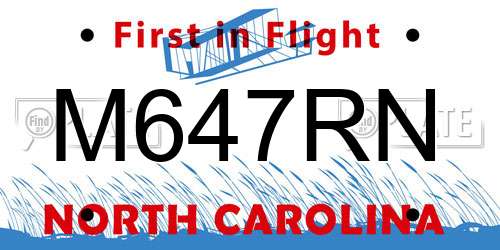 M647RN North Carolina License Plate