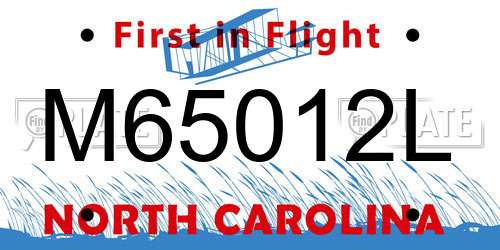 M65012L North Carolina License Plate