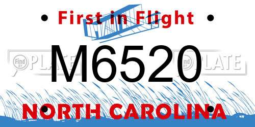 M6520 North Carolina License Plate