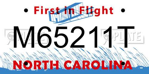 M65211T North Carolina License Plate