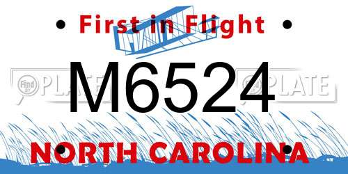 M6524 North Carolina License Plate