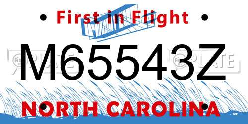 M65543Z North Carolina License Plate