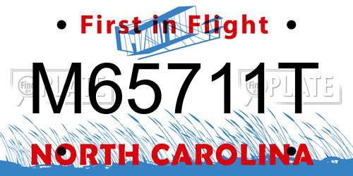 M65711T North Carolina License Plate