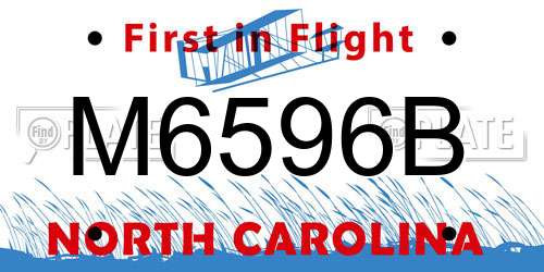 M6596B North Carolina License Plate