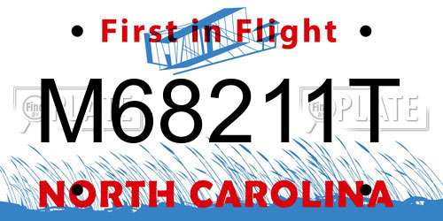 M68211T North Carolina License Plate