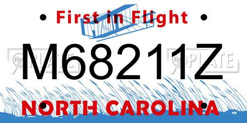 M68211Z North Carolina License Plate