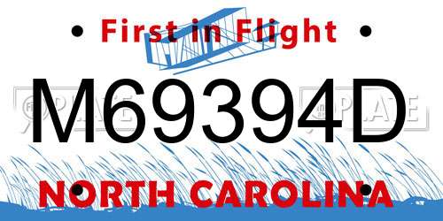 M69394D North Carolina License Plate