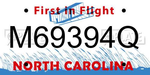 M69394Q North Carolina License Plate