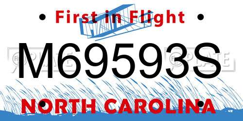 M69593S North Carolina License Plate
