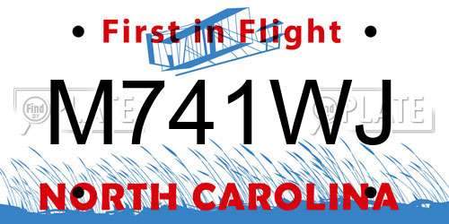 M741WJ North Carolina License Plate