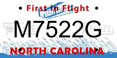 M7522G North Carolina License Plate
