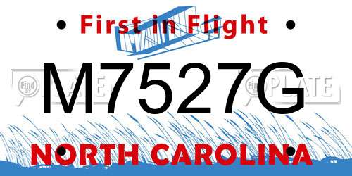 M7527G North Carolina License Plate
