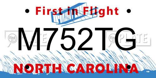 M752TG North Carolina License Plate
