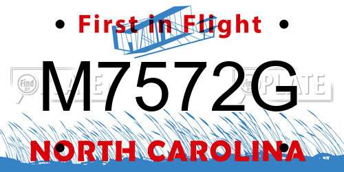 M7572G North Carolina License Plate