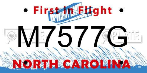 M7577G North Carolina License Plate