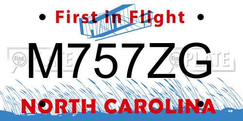 M757ZG North Carolina License Plate