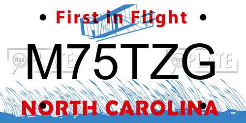 M75TZG North Carolina License Plate