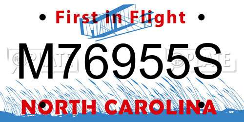 M76955S North Carolina License Plate