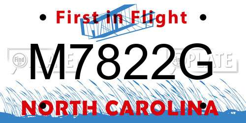 M7822G North Carolina License Plate
