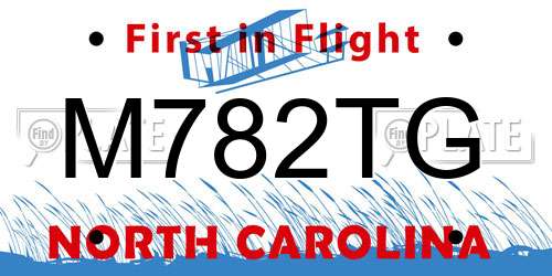 M782TG North Carolina License Plate