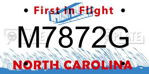 M7872G North Carolina License Plate