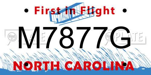M7877G North Carolina License Plate