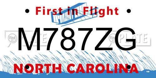 M787ZG North Carolina License Plate