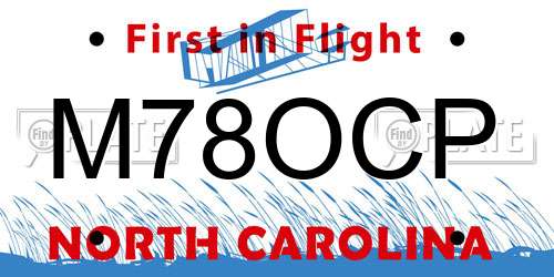 M78OCP North Carolina License Plate