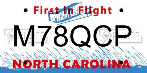 M78QCP North Carolina License Plate