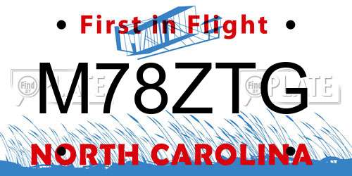 M78ZTG North Carolina License Plate