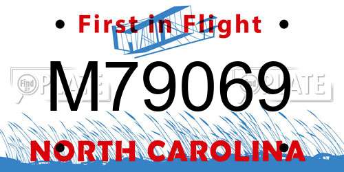 M79069 North Carolina License Plate